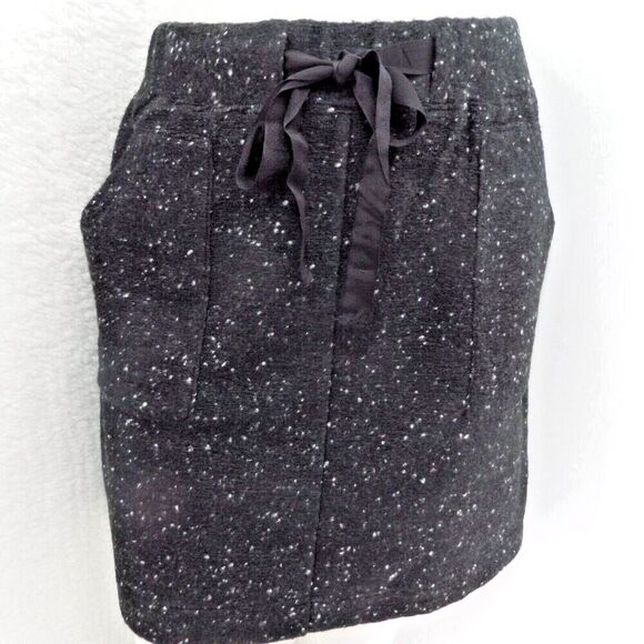 LOFT BLACK SPECKED KNIT LOUNGE CASUAL EFFORTLESS SWEATER MINI SKIRT SIZE: L NEW - Picture 3 of 7